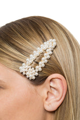 Clame cu Perle Auriu Large Ascutit